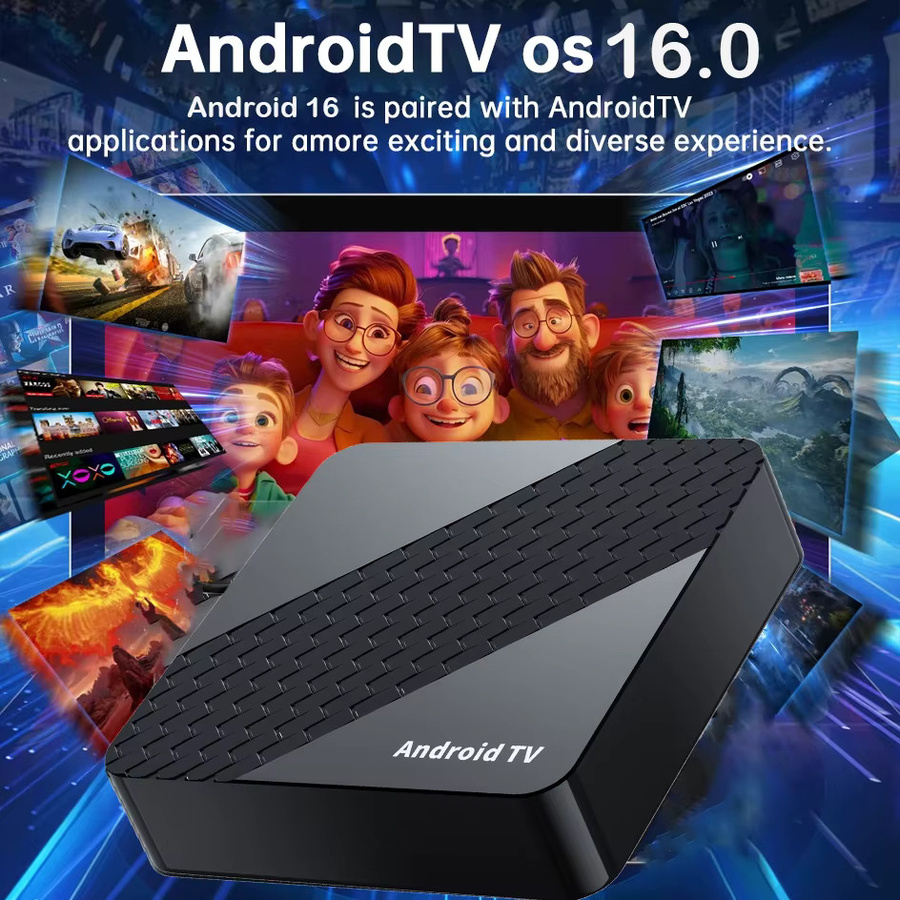 Smart TV Box X10 Media Streamer mit Android 16, Rockchip RK3518, Google Assistant und 8K Video Unterstützung, Farbe: Schwarz - Bild 2
