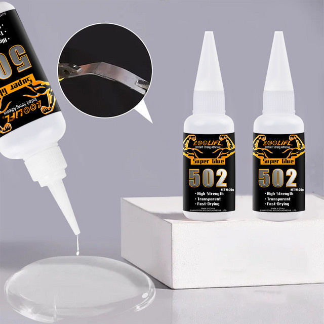 LOOLIFL 502 Superkleber Cyanacrylat Hochleistungs-Schnelltrocknender Klebstoff Transparent 2,0 g - Bild 1