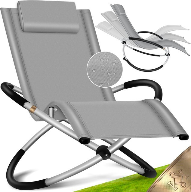 KESSER Relaxliege Liegestuhl aus Textilene als klappbarer Gartenstuhl mit ergonomischer Schwungform, wetterfest, B/T/H: 174 x 78 x 89 cm - Bild 1