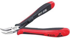 KS Tools ESD Spitzzange gebogen ohne Hieb in Rot mit 130 mm Länge - Bild 1