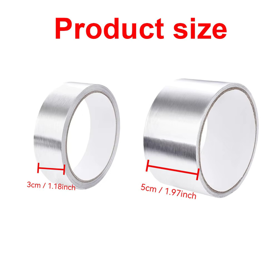 TFAAI Aluminiumfolienband Silber, selbstklebendes Dichtungsband für die Herdspalt-Reparatur, wasserdicht und hitzebeständig, Breite: 0,5 cm - Bild 6