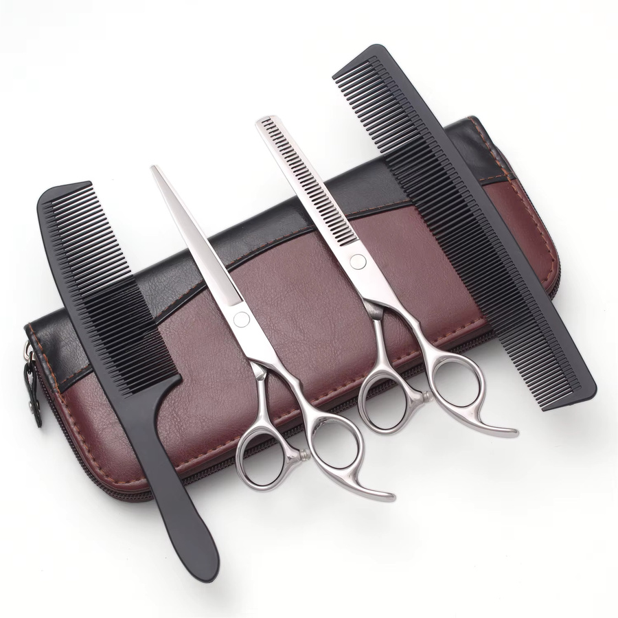Friseurscheren-Set, japanischer Stahl, gerades Ausdünnen, Unisex - Bild 2
