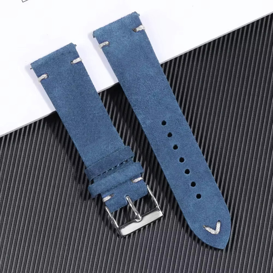 Uhrenarmband asukaband, Leder, Vintage, Blau - Bild 2