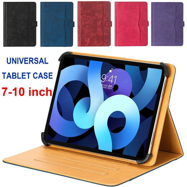 Universal Tablet Hülle aus PU Leder in Pink für Samsung, Huawei und Xiaomi, stoßfeste Schutzhülle mit Multi-Winkel Betrachtungsfunktion und Ständer für 7, 8, 9 oder 10 Zoll Tablets - Bild 1