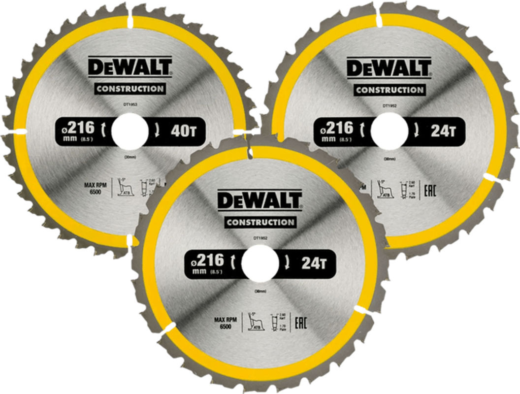 DeWalt Kreissägeblatt-Set DT1962-QZ für Stationärkreissägen in Silber - Bild 2