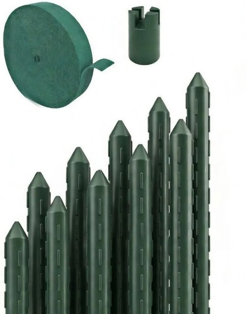 TTL GARDEN Rankstäbe 10er Set Grün, Kunststoffbeschichtet mit Stahlkern, Höhe: 150 cm - Bild 1