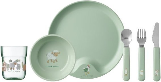Mepal Mio Kindergeschirr Set Little Dutch Little Farm, 6-teilig, Grün - Bild 1