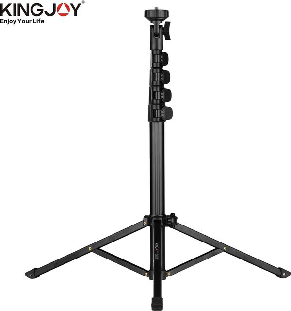 Kingjoy FL019 Multifunktionales Fotografie- und Video-Stativ als Halterung für Mobile Live-Video-Übertragungen in Schwarz - Bild 1