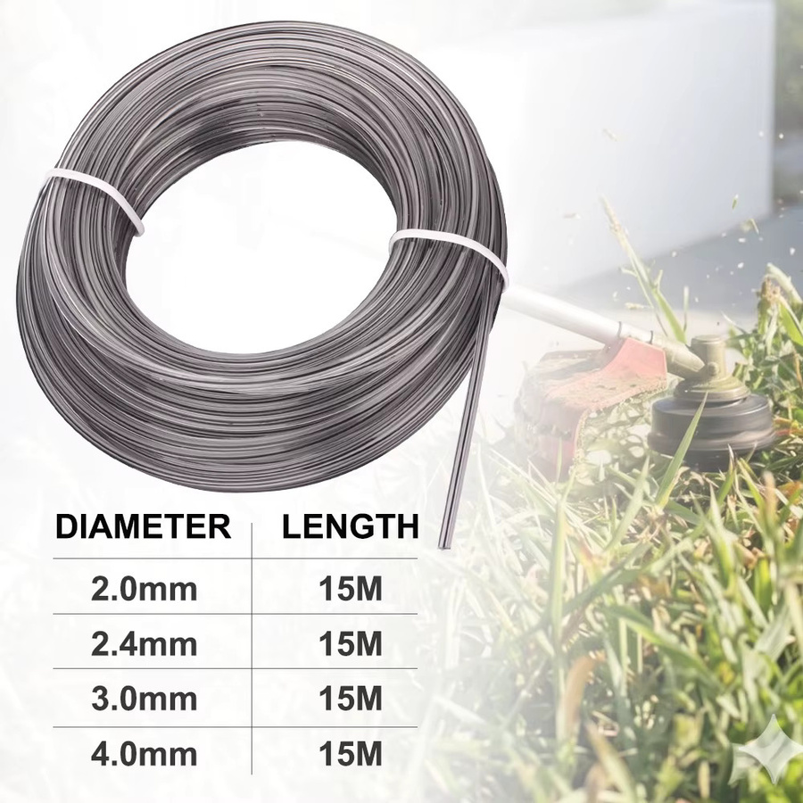 CMCP Pentagramm Nylon Mähfaden Trimmerseil für Freischneider, 2-4 mm Durchmesser, 15 m Länge - Bild 3