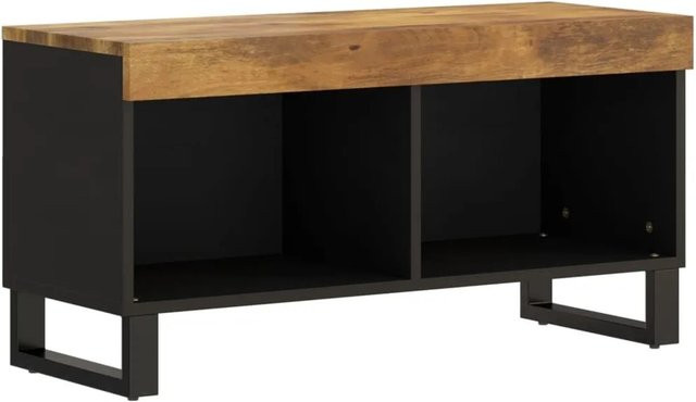vidaXL TV-Schrank aus Massivholz Mango und Eisen im industriellen Design, Honigbraun, B/T/H: 85 x 33 x 43,5 cm - Bild 1