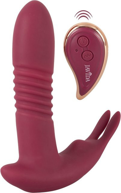 JAVIDA RC Hands-free 3 Function Vibrator mit Rotation, Stoßfunktion und Vibration in Rot oder Pink - Bild 1