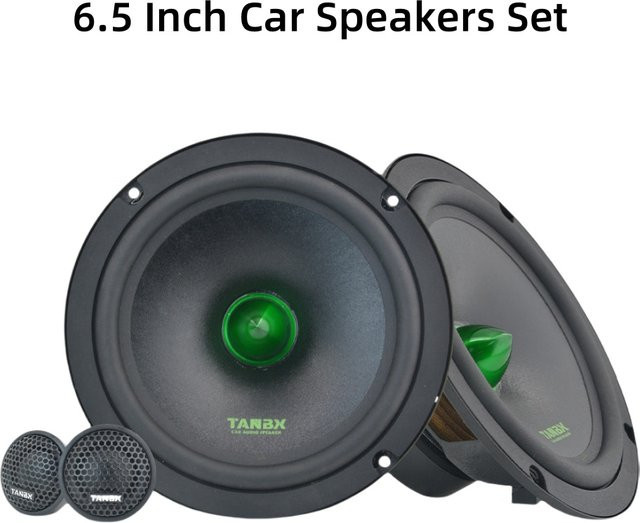 UKGF 2-Wege-Autotürlautsprecher-Set in Schwarz, 6,5 Zoll, 200 W max., 12 V Soundsystem mit Subwoofer und vollständiger Frequenz - Bild 1