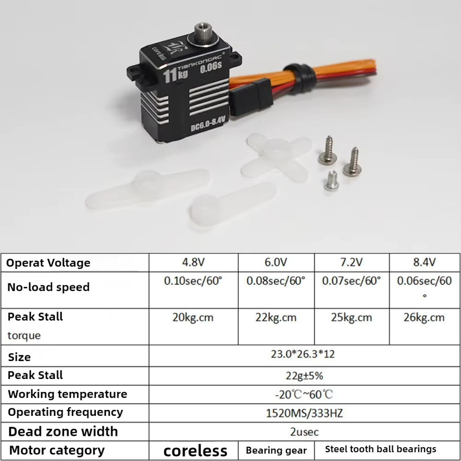 stemedu Digitaler Servomotor Micro, Vollmetall, Schwarz - Bild 3