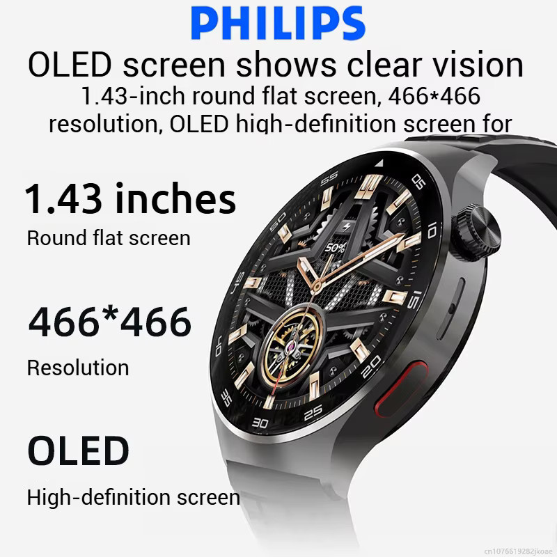Philips VTR5206 Smartwatch mit Bluetooth-Anruffunktion und Touchscreen in Silber oder Braun - Bild 5