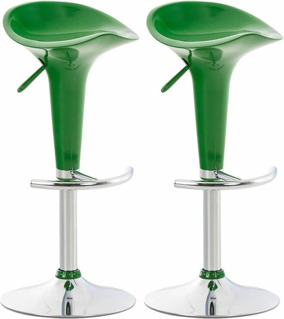 2er Set DELUKE Barhocker CEKOT in Grün, höhenverstellbare Barstühle mit 360 Grad Drehsitz im Retro-Look, B/T/H: 37 x 37 x 87 cm - Bild 1