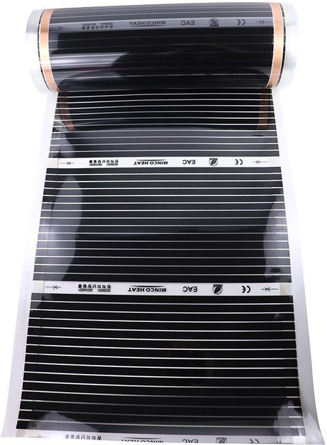 Minco Heat Infrarot-Heizfolie elektrisches Warmbodensystem in Schwarz, B/T: 50 x 25 cm, 220 W/m2 - Bild 1