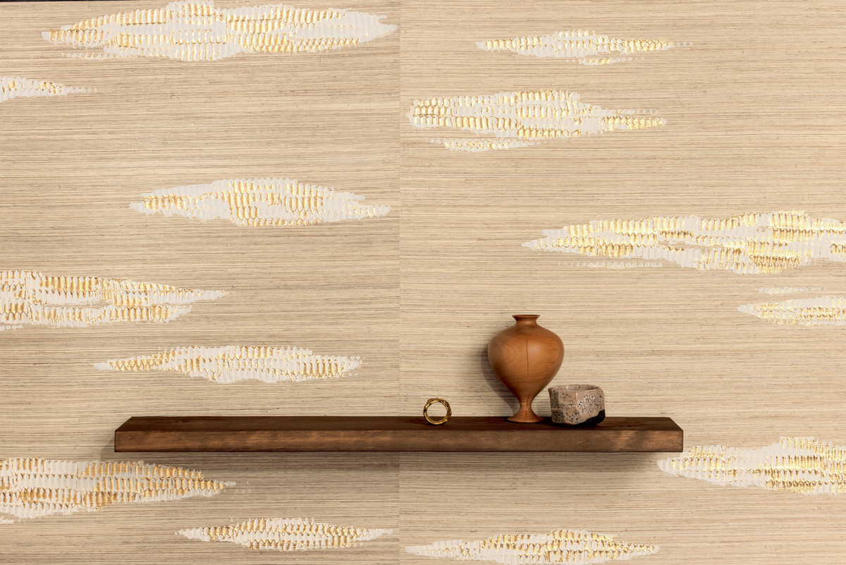 Élitis Tapete Orion RM 1075 02 in Beige mit abstraktem Design - Bild 1