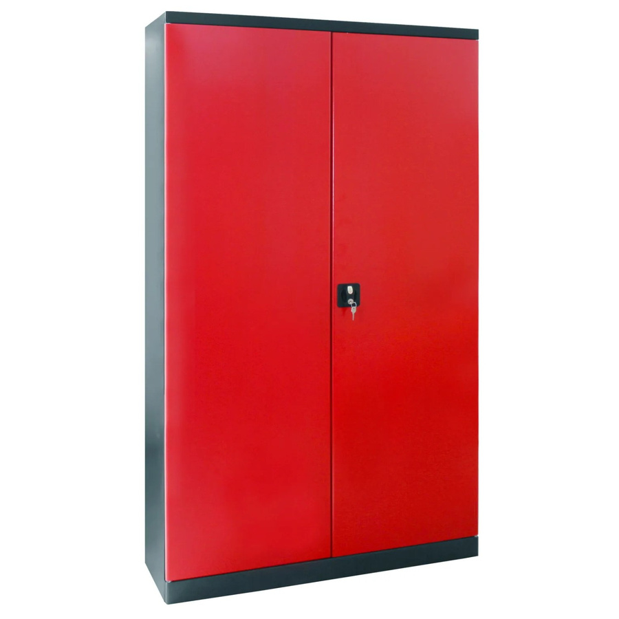 PROREGAL Stahlschrank Owl mit 4 Fachböden und Schloss, Farbe Anthrazitgrau Rot, H x B x T: 192 x 110 x 38 cm - Bild 2