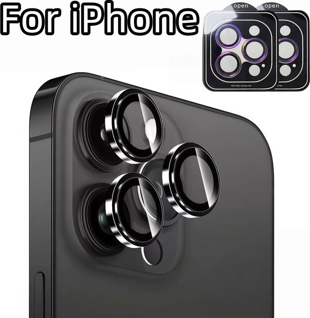 2er-Pack Kameraobjektivschutz für iPhone 16 Pro, 15 Pro Max und 14 Plus, transparent, 9H Härte bruchsicher - Bild 1