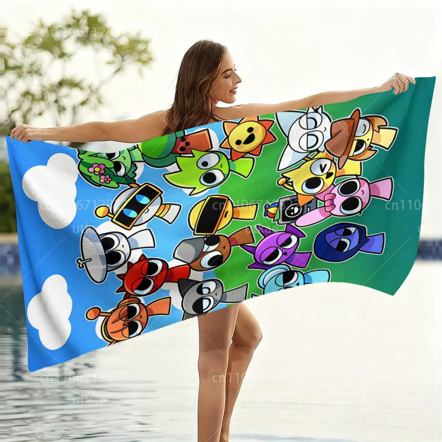 S-Sprunki Strandtuch für Kinder aus schnelltrocknender Mikrofaser, weich und saugfähig, Mehrfarbig, B/H: 40 x 60 cm - Bild 4