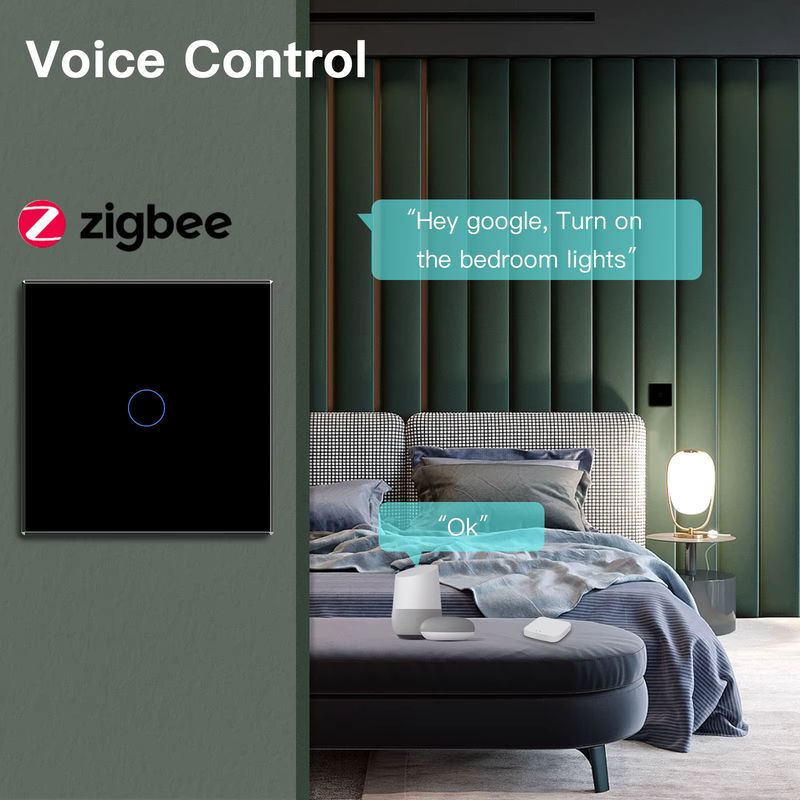 BSEED Zigbee Smart Wand Schalter mit Touch-Funktion, Tuya kompatibel, Schwarz, Steuerung via Alexa und Google Home, benötigt Neutralleiter - Bild 3