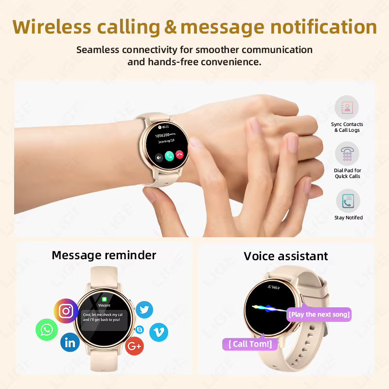 LIGE Smartwatch, Schwarz, Silikon, Unisex - Bild 2