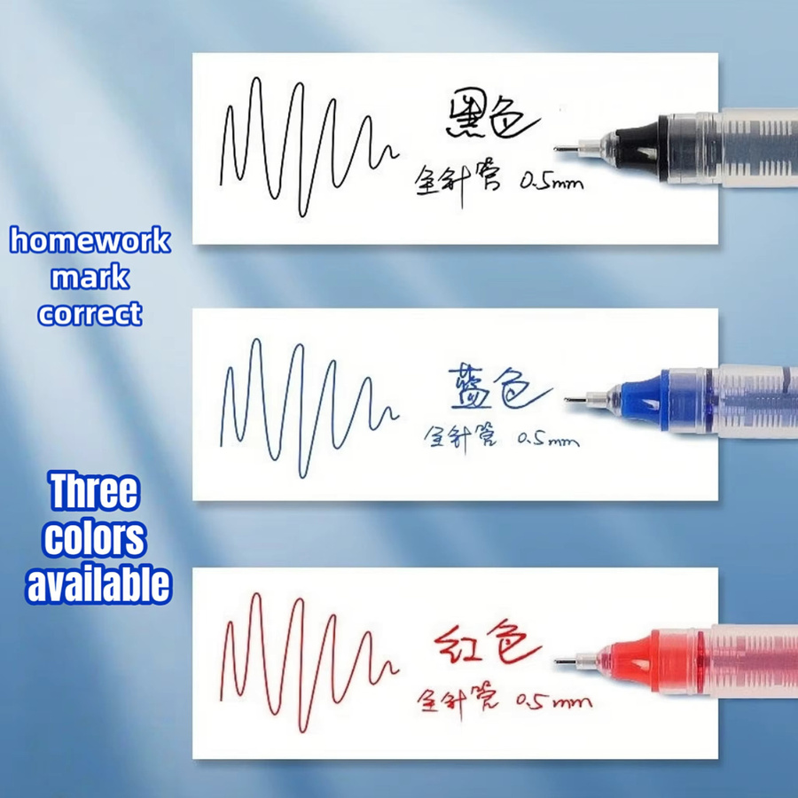 Fineliner Set mit 0,5 mm Spitze, schnell trocknende Tinte in Blau und Mehrfarbig, ideal für Schule und Schreibwaren - Bild 3