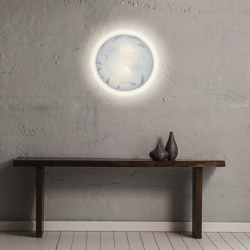 Näve Deckenleuchte Mezzo in Weiss mit Glas und Metall, Durchmesser: 30 cm, Höhe: 9 cm - Bild 2