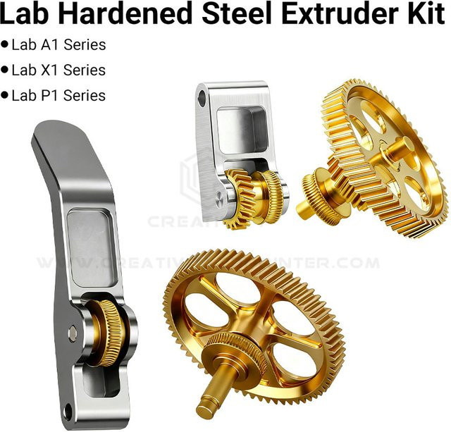 Labx1 Vollmetall-Extrudergetriebe CNC Nano-beschichteter Extrusionskopf-Getriebesatz in Gold für Lab A1, A1 Mini, P1P und P1S 3D-Drucker - Bild 1