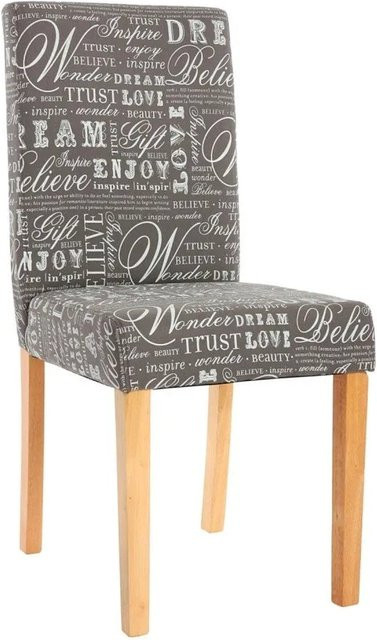 MCW Esszimmerstuhl Littau 2er-Set in Grau mit Textilbezug und Schriftzug - Bild 2
