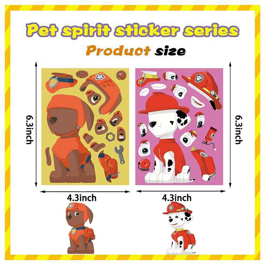 Paw Patrol Make a Face Puzzle, Aufkleber-Spiel, 16-teiliges Set - Bild 4