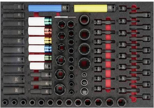 Vigour Kraft-Steckschlüssel-Satz V6811 mit 81 Werkzeugen in Multicolor - Bild 1