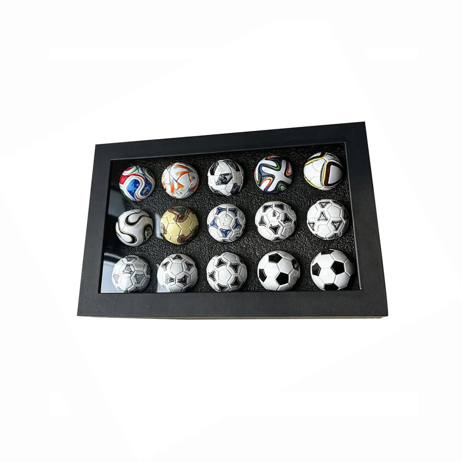 Hong Art Mini-Fußball-Sammlung Ausstellungsbox 15-teiliges Set Schwarz - Bild 2