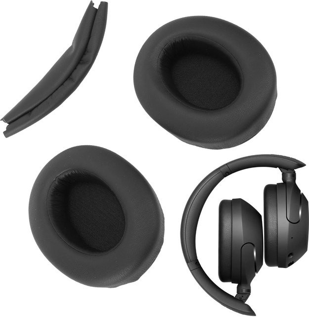 Sony Kopfhörer-Ohrpolster und Kopfbügel-Abdeckung aus Protein-Leder in Schwarz für WH XB910N - Bild 1