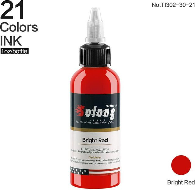 Solong Tattoo LLC Tattoo-Tinte, Bright Red, 30 ml - Bild 1