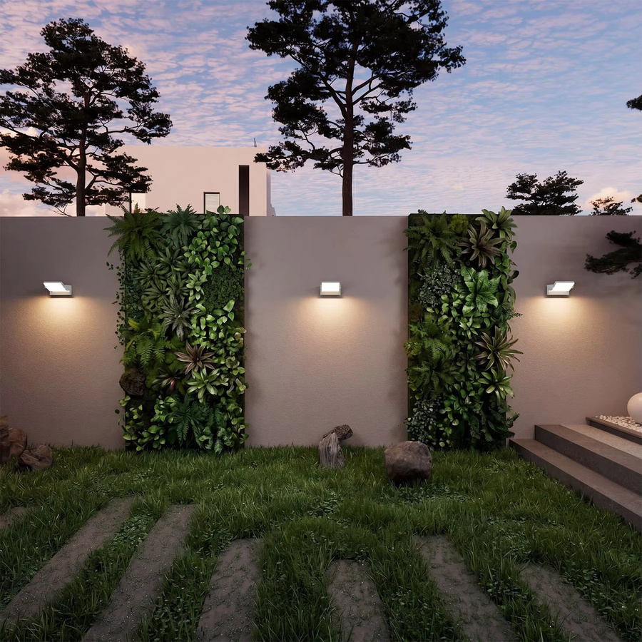 Klighten Außenlampe aus Aluminium und Metall mit 24W LED, IP65 wasserdicht, schwenkbares Panel, Farbe Weiß, warmweiß 3000K, modern für Garten und Terrasse - Bild 4