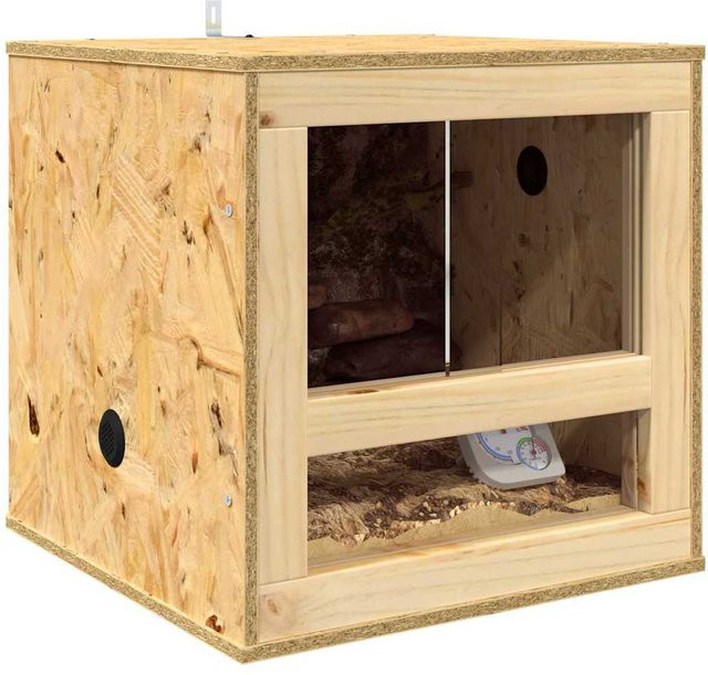 Yiwydaa Terrarium aus OSB und Glas in Braun, B/T/H: 40 x 40 x 40 cm - Bild 1