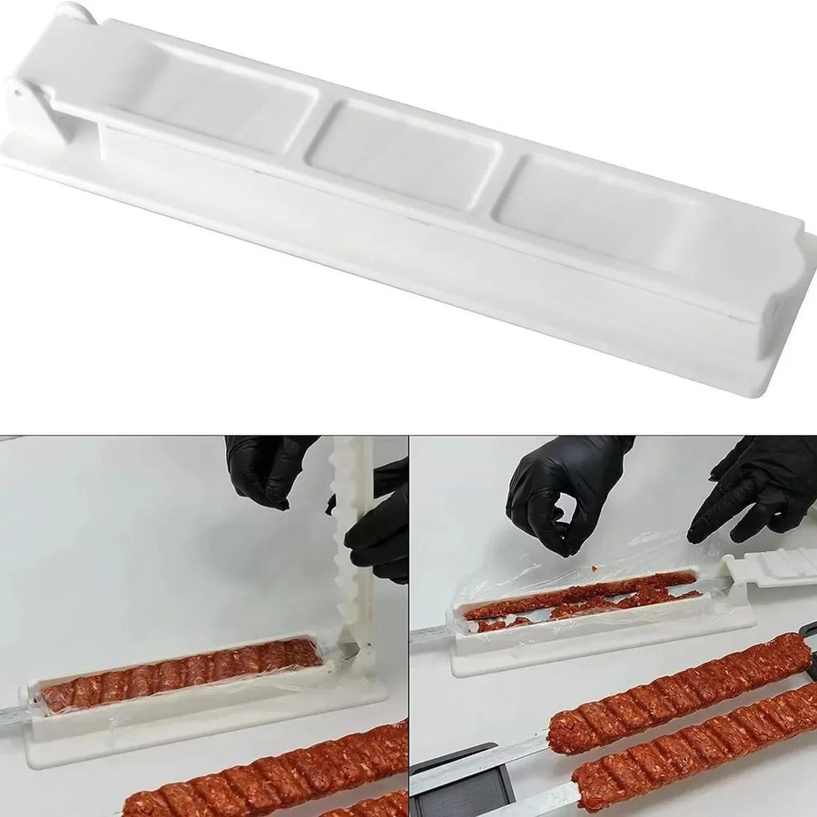 Einreihiger Kebab-Maker aus Kunststoff zur Herstellung von Grill-Fleischspießen für Camping und BBQ - Bild 3