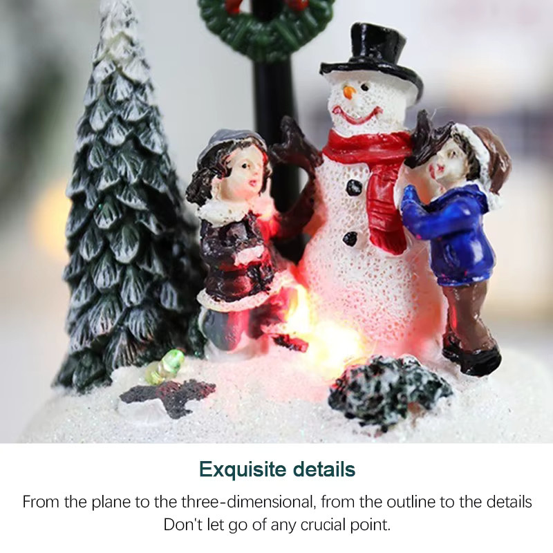 Lyfs Weihnachtshaus-Nachtlicht aus Keramik mit Schneemann-Figur in Mehrfarbig für die Tischdekoration - Bild 3