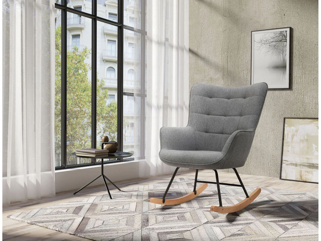 byLIVING Schaukelstuhl RICHIE mit Webstoffbezug und Metallgestell, grau/schwarz, B/H/T: 72 x 92 x 92 cm - Bild 2