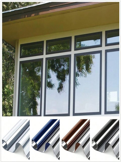 BUNPIG Einweg-Spiegelfolie für Fenster als Sichtschutz und Sonnenschutz in Silber oder Blau mit reflektierender Wärmekontrolle und Anti-UV-Schutz für Glas und Kunststoff - Bild 1