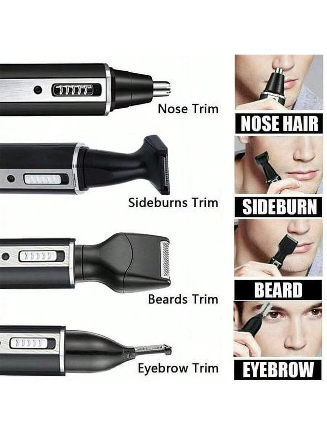 4-in-1 Elektrischer Epilierer und Trimmer-Set, Schwarz, Unisex - Bild 2