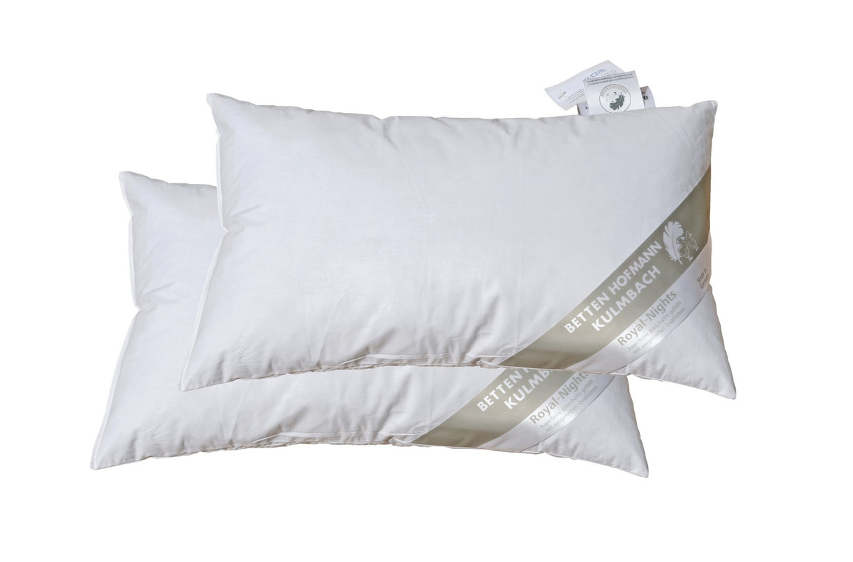 2er-Set Betten Hofmann Lendenkissen und Nackenkissen mit 30% Daunen, Weiß, B: 40 cm, H: 25 cm - Bild 1