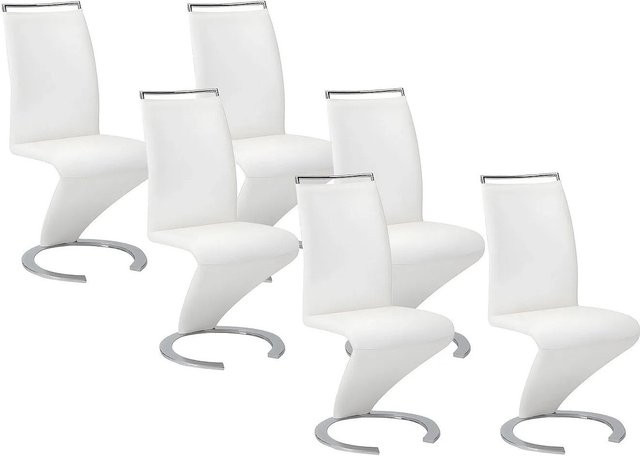 Vente-unique Stuhl Twizy in Weiß mit Kunstlederbezug, Breite: 61 cm - Bild 1