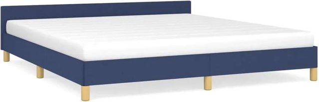 vidaXL Bettgestell mit Kopfteil in Blau aus Stoff, B/T/H: 180 x 200 x 183 cm - Bild 1