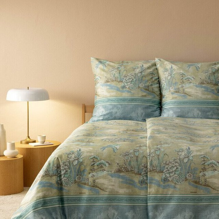 Bettwäsche Acquaforte Smaragd aus Baumwollsatin, Farbe: Grün, B: 135 cm, L: 200 cm