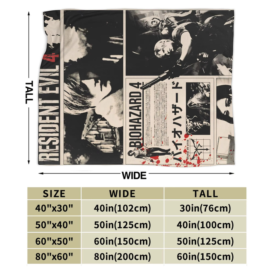 Potdemiel Flanellblanke Resident Evil Design, weiche Tagesdecke aus Polyester, Mehrfarbig - Bild 6