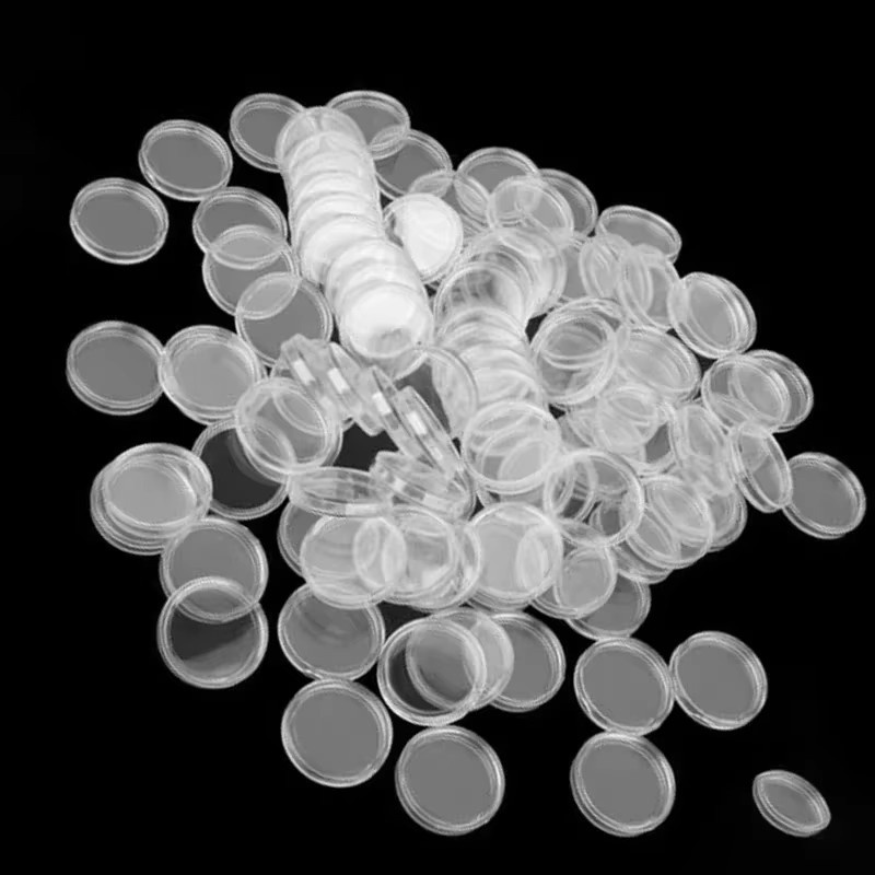 100 Stück transparente runde Münzkapseln aus Kunststoff mit 33 mm Durchmesser zum Schutz deiner Münzen - Bild 4