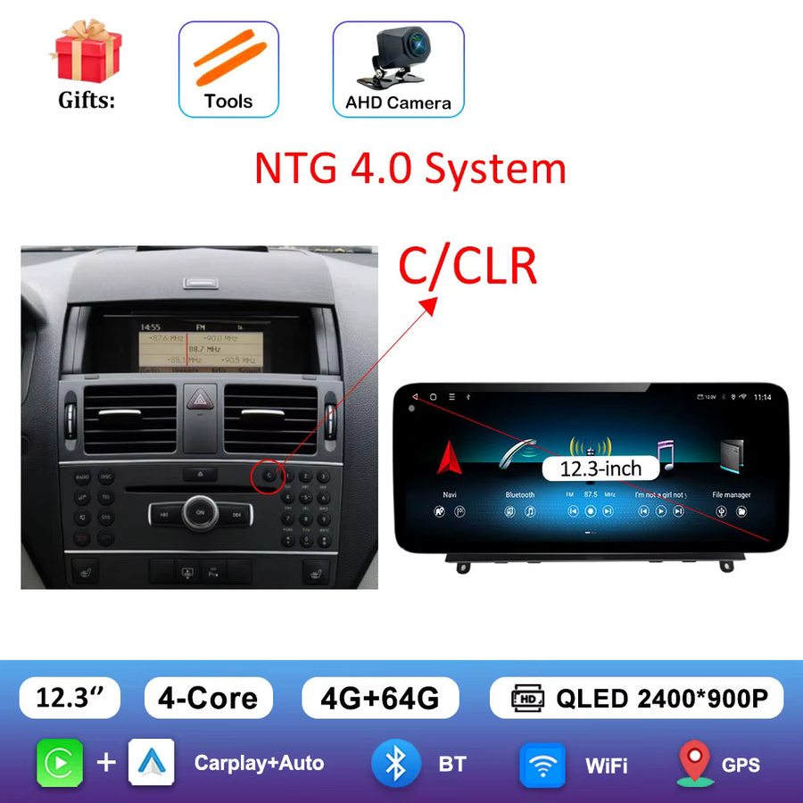 LIARO-NAVI Multimedia Video Player für Mercedes Benz C-Klasse W204 (2008-2010) mit Android System, Carplay, 2,5D Bildschirm, WiFi, GPS, 4G und Bluetooth in Schwarz - Bild 7