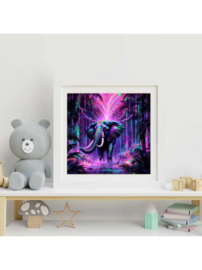 EverShine DIY Diamant-Mosaik Elefantenbild mit 5D Vollquadrat-Stickerei in Mehrfarbig - Bild 3